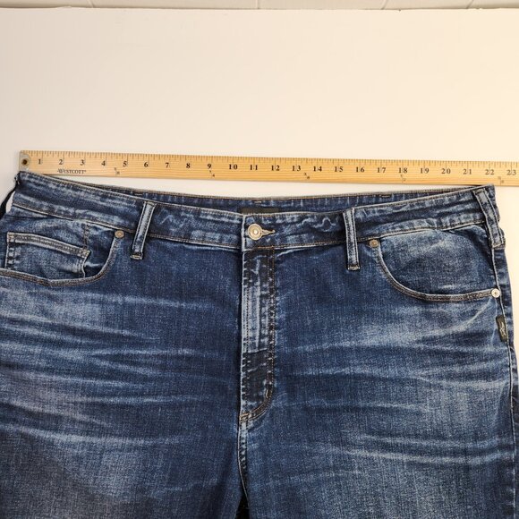 Silver Dark Wash Men's Straight Leg Denim Jeans 44/34 - Picture 13 of 15